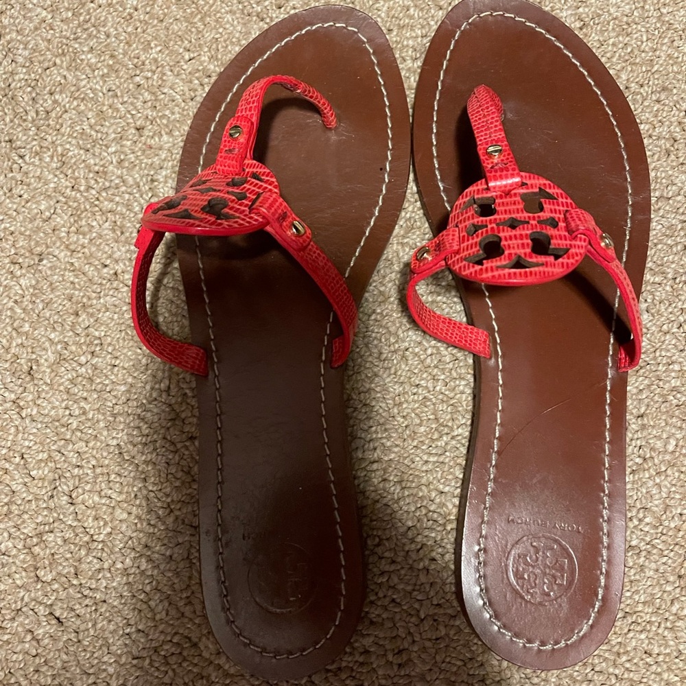 Tory Burch mini Miller sandals- red